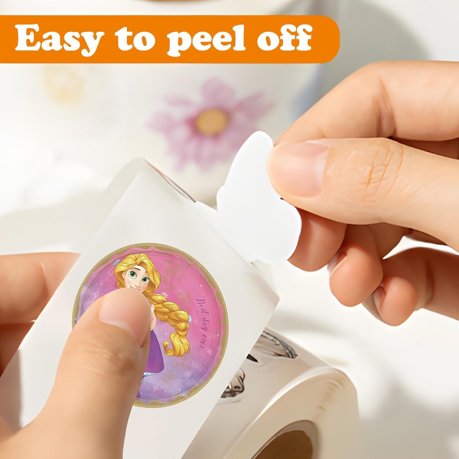 1000Pcs Princess Stickers, 20 Patterns Decals Rolls Self Adhesive Seals for Scrapbooking Cards Envelopes Gifts