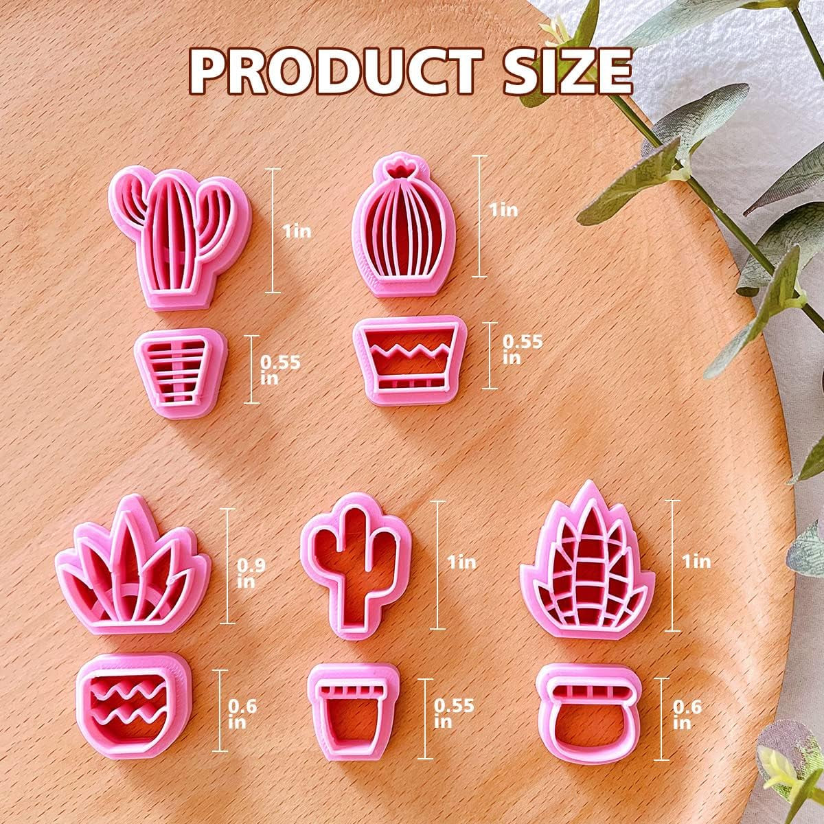 Clay Cutters for Polymer Clay Jewelry, Cactus Polymer Clay Cutters for Earrings Jewelry Making, 10 Shapes Potted Plant Clay Earrings Cutters, Clay Cutters (Potted Plant Clay Cutters)