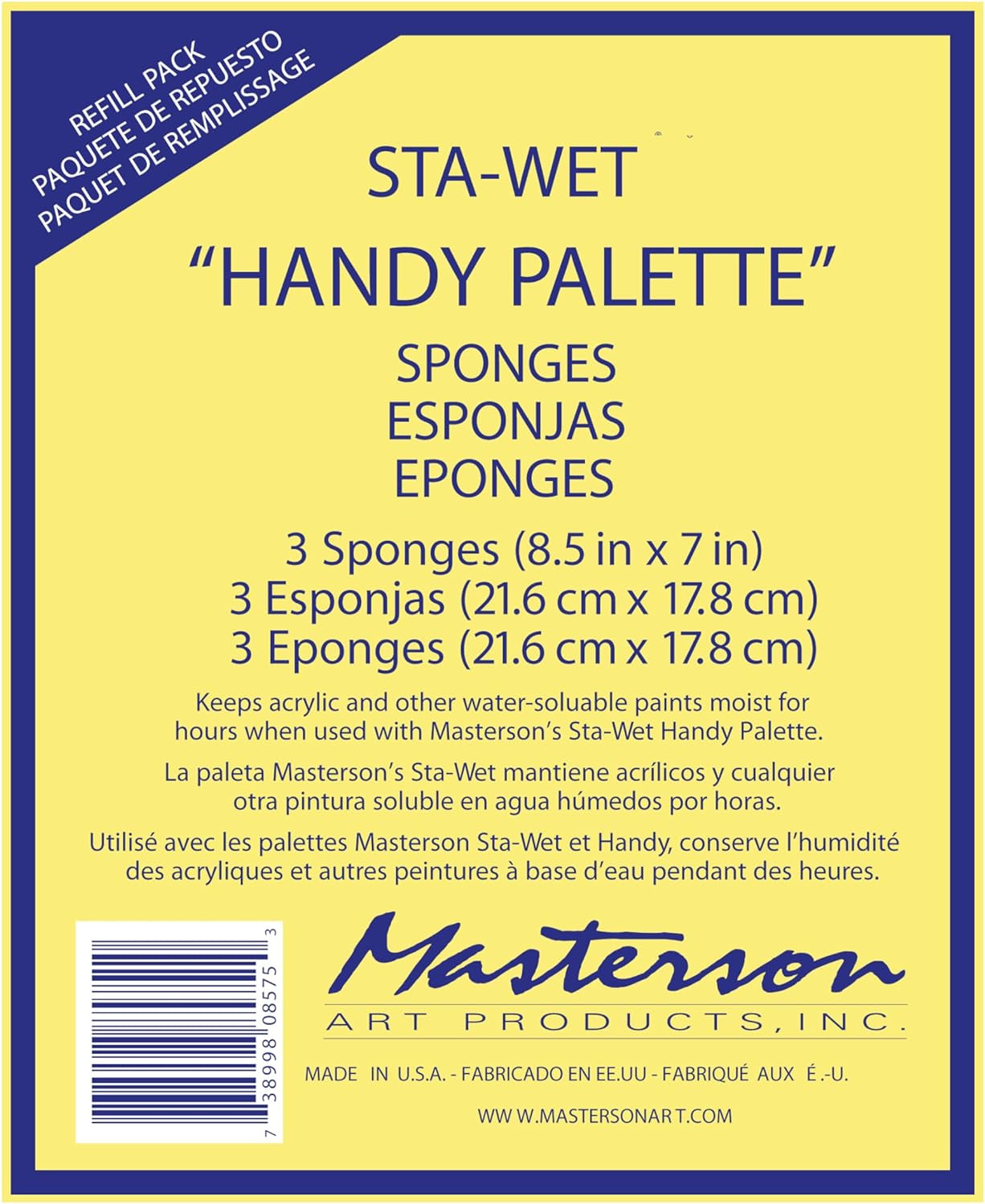 Sta-Wet Handy Palette Sponge Refill 3 Pack