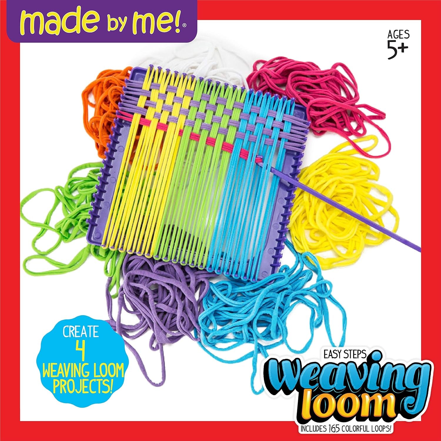Craft Loops Refill, Includes 3.5 Oz of Weaving Loom Loops in 7 Vibrant Colors, Stretchy Loops for Weaving Potholders, Keychains, Headbands &amp; More, Finger Weaving Activity for Kids Ages 6+
