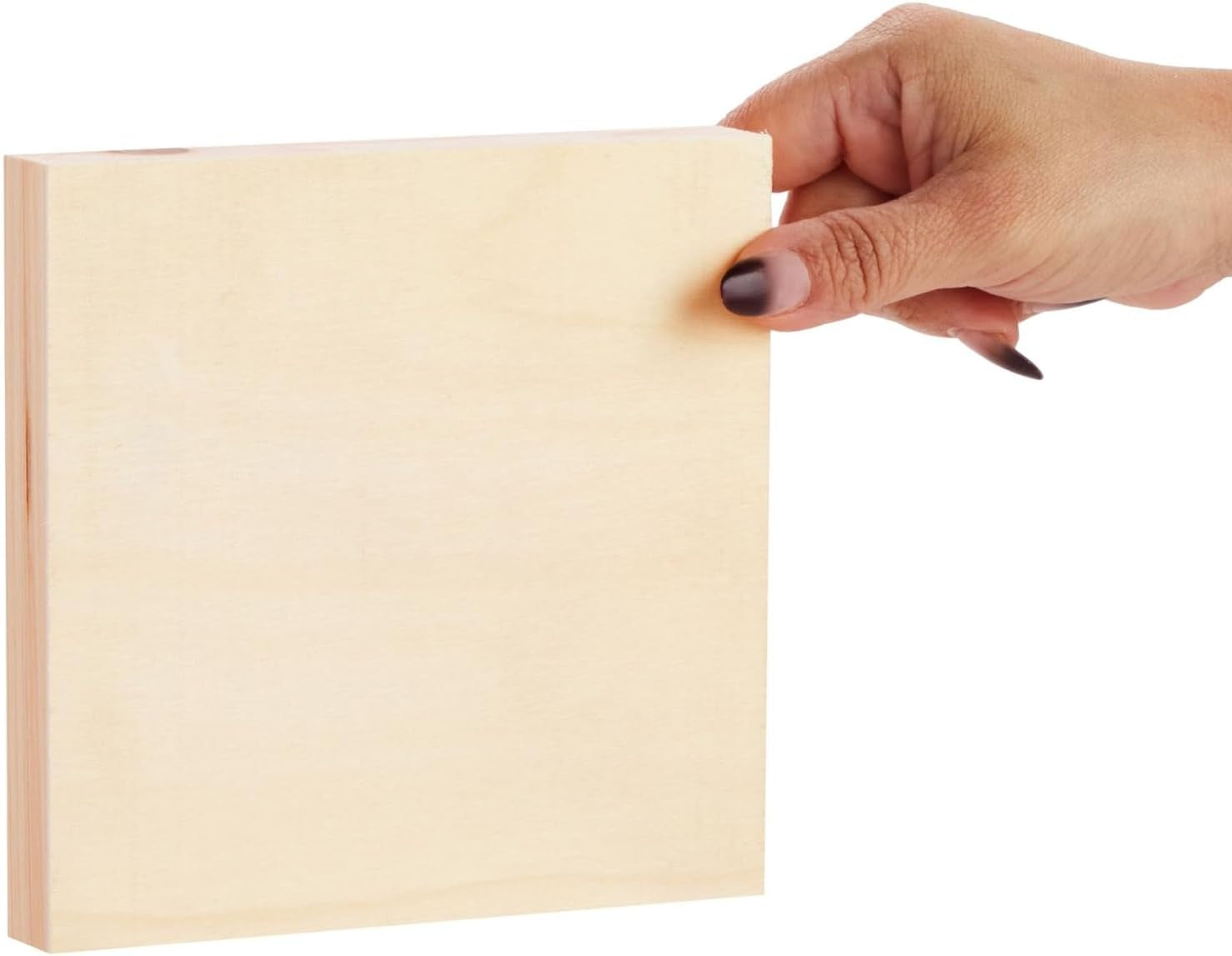 6 Pack Unfinished Wood Canvas Boards for Painting, 6X6 Square Wooden Panels for Crafts