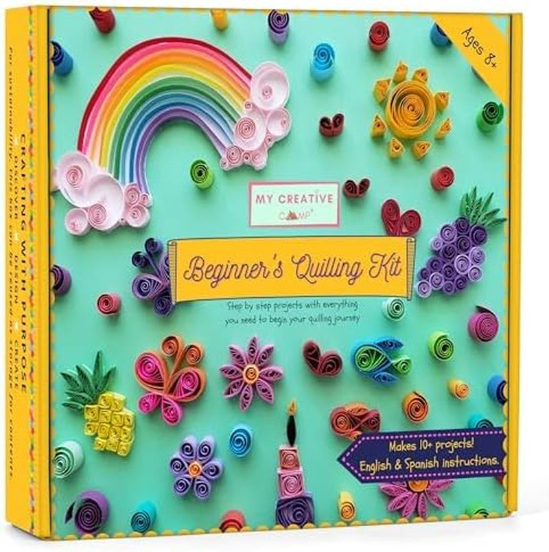 Beginner'S Quilling Kit for Kids and Adults, DIY Craft Kit for Kids and Adults, Paper Quilling Kit for Beginners with Tools, Instructions &amp; Storage Box, Makes 10+ Fun Projects