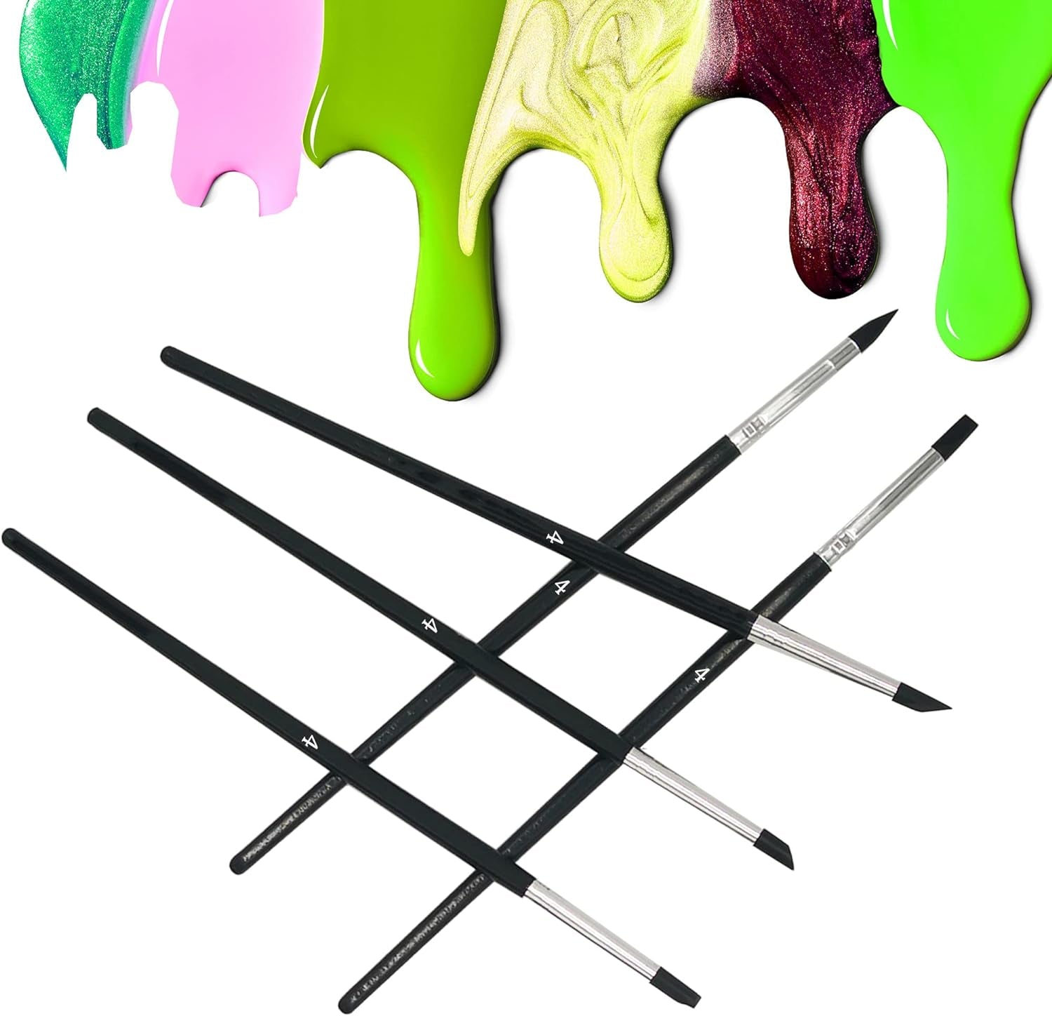 Professional Silicone Rubber Tip Paint Pens Brushes，5Pcs Silicone Paint Brush，Silicon Color Shapers Brushes，Rubber Paint Brush，Silicone Artist Brushes，Flexible Clay Sculpture Tools （Size 8）