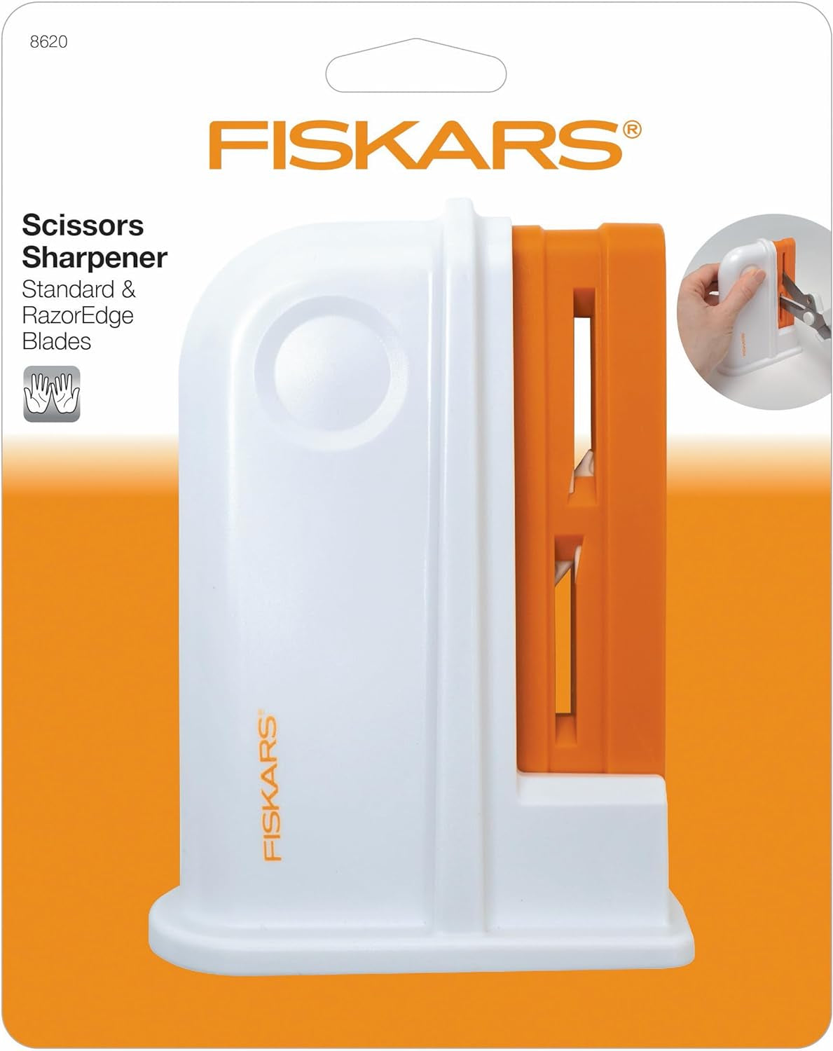 1020499 Scissors Sharpener, 9 X 4 X 13.8 Cm, White/Orange