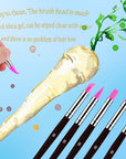Professional Silicone Rubber Tip Paint Pens Brushes，5Pcs Silicone Paint Brush，Silicon Color Shapers Brushes，Rubber Paint Brush，Silicone Artist Brushes，Flexible Clay Sculpture Tools （Size 8）