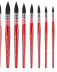 Professional Watercolor Paint Brushes, Mop Paintbrushes, 9 Pcs, Synthetic Squirrel Hair, Art Supplies for Painting, Great Watercolor Set for Artists, Amateur Hobbyists and Painting Lovers