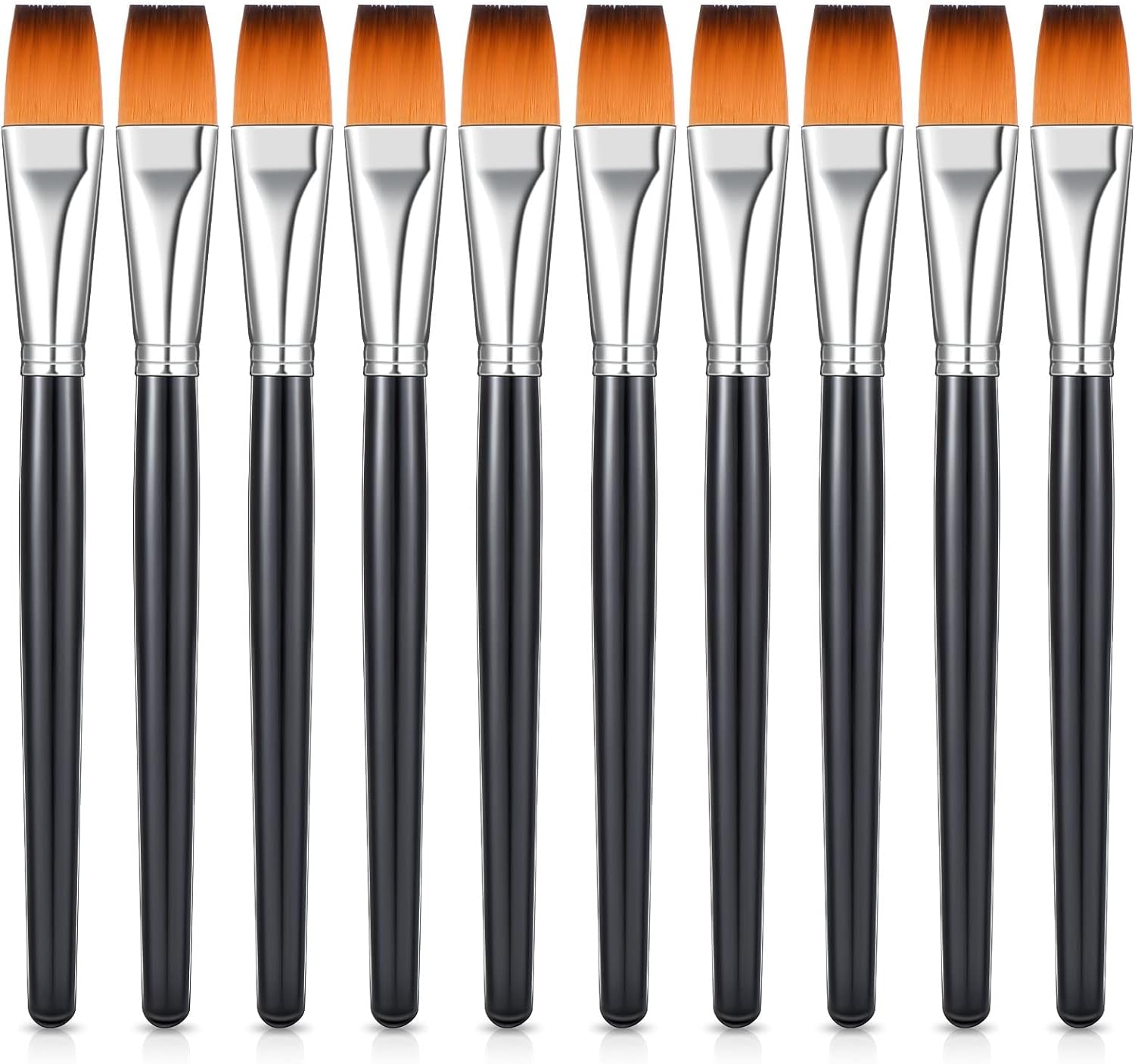 10 Pieces 3/4 Inch Flat Paint Brushes Acrylic Paint Brush Artist Craft Paint Brushes Watercolor Small Brush Bulk Painting Brush Art Detail Oil Brush for Adult(8.1 X 0.9 X 3/4 Inch,Sky Blue)