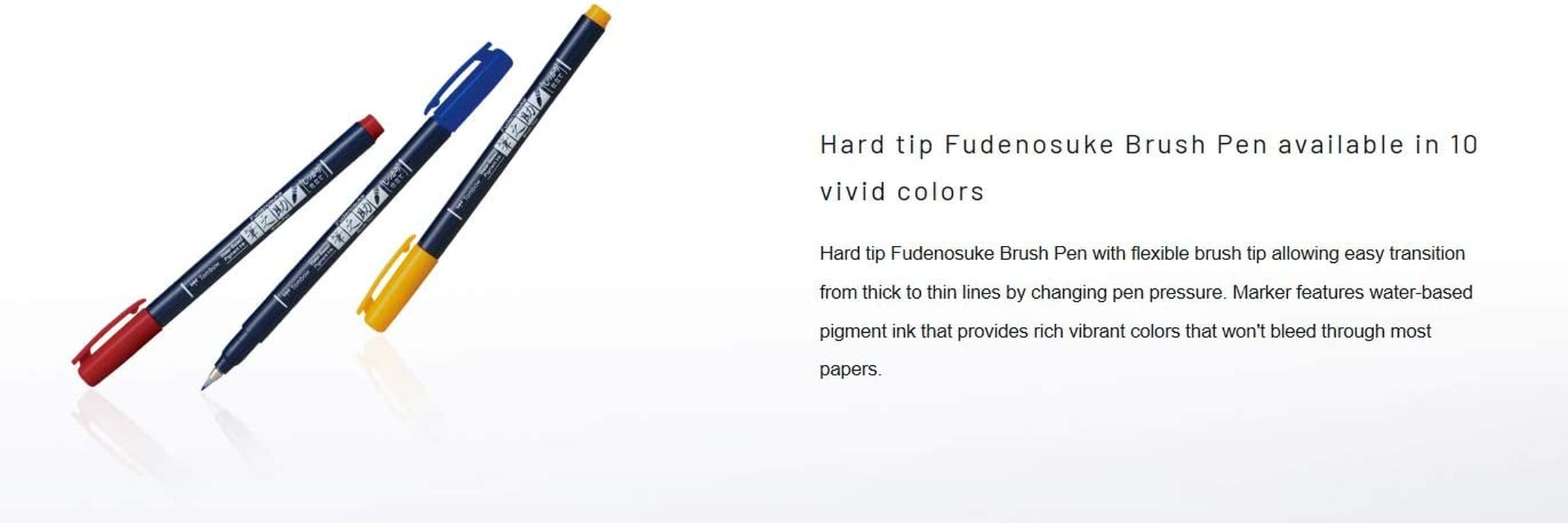 Fudenosuke Brush Pen - Hard - 10 Colors Set (WS-BH10C)