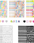 5400 Letter Stickers 60 Sheets Alphabet Stickers 0.5In Vinyl Self-Adhesive Number Alphabet Stickers, Mailbox Numbers Labels DIY Crafts Art Making, Decals for Sign,Notebook, Classroom Decor, Door