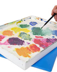 Artist Palette Seal, 12In X 16In Airtight Palette Container, Keeps Wet Paint Fresh for Weeks, Oil or Acrylic Painting Palette with Lid, Seal, Blue Lid Box, Made in USA