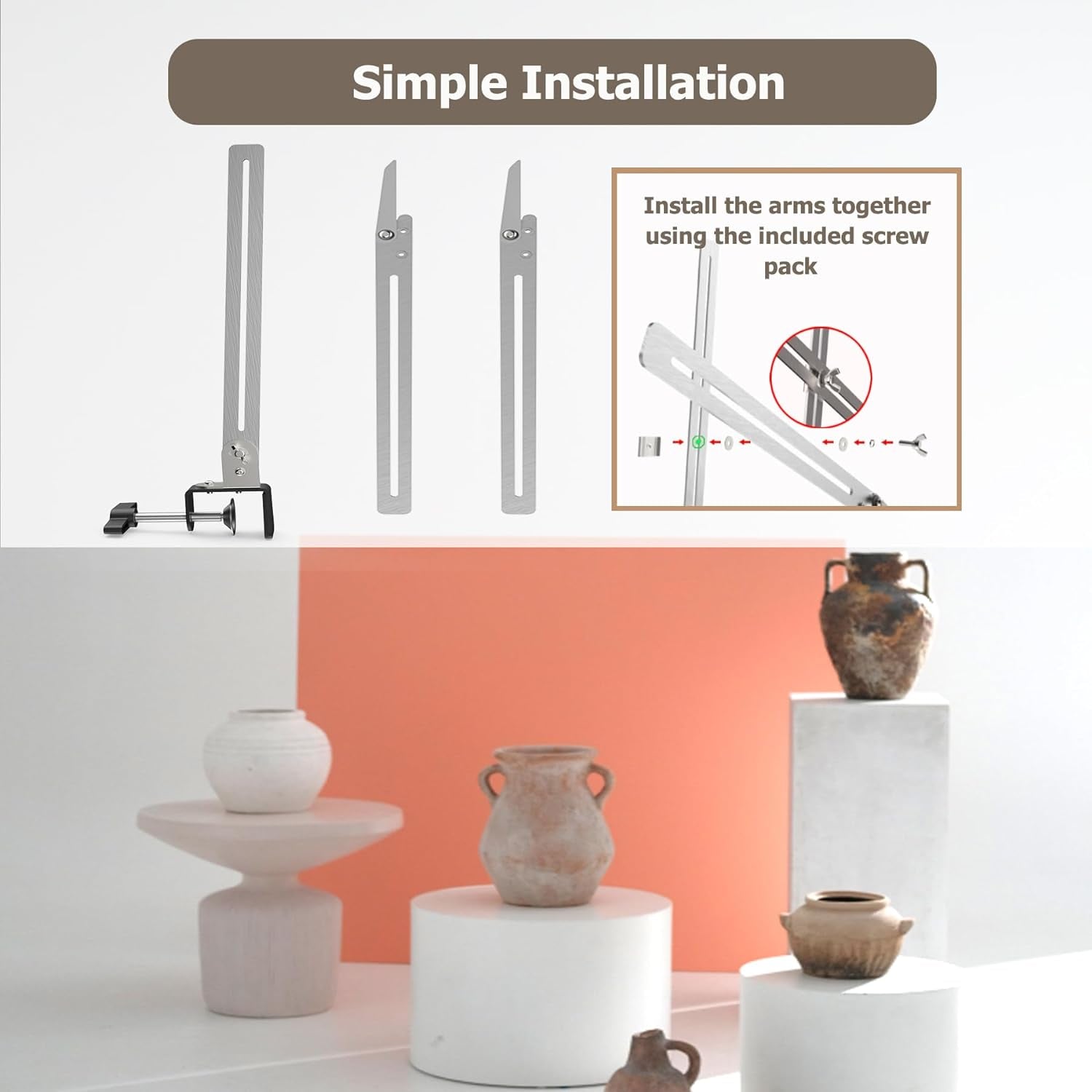 Pottery Gauge Throwing Tool, Pottery Height Measuring Gauge with Clamp, Pottery Throwing Gauge Clip, Ceramics Pottery Tool for Making Repeat Forms