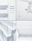 Thread Rack for 60 Spools or 30 Cones, Wall Mounted Large Thread Holder with Long Pegs, Bright White Plastic Thread Stand for Embroidery Serger Sewing Thread Storage and Hair Braiding