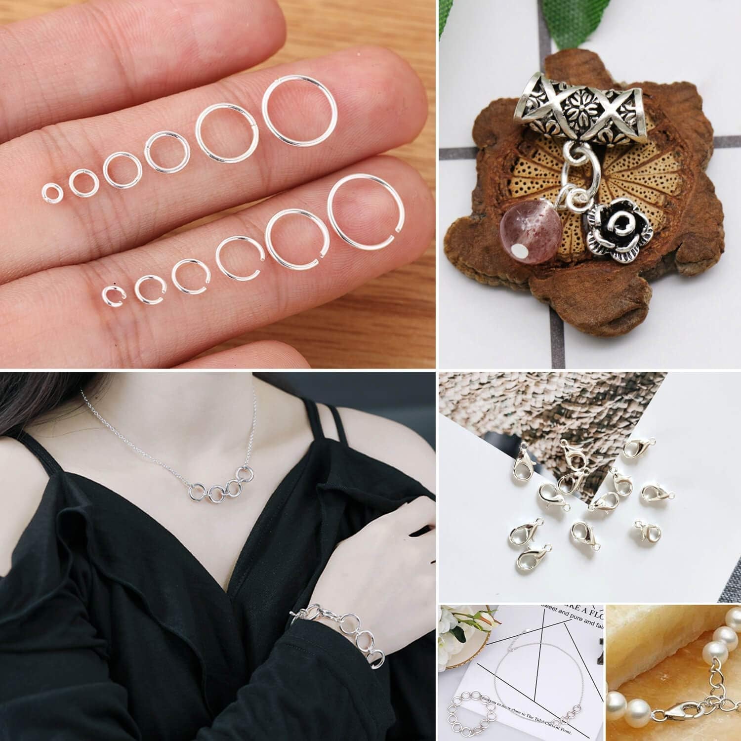 Jump Rings and Jewelry Pliers for Jewelry Making,  Jewelry Repair Kit with 1520Pcs Silver Jump Rings and 3Pcs Jewelry Pliers for Earrings, Necklaces, Rings, Bracelets and Jewelry Making Supplies