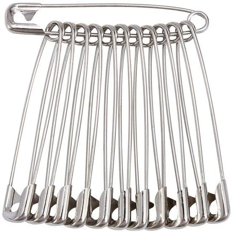 60PCS Large Safety Pins, Durable, Rust-Resistant Nickel Plated Steel Pins Size 4, 2.2Inch /55Mm