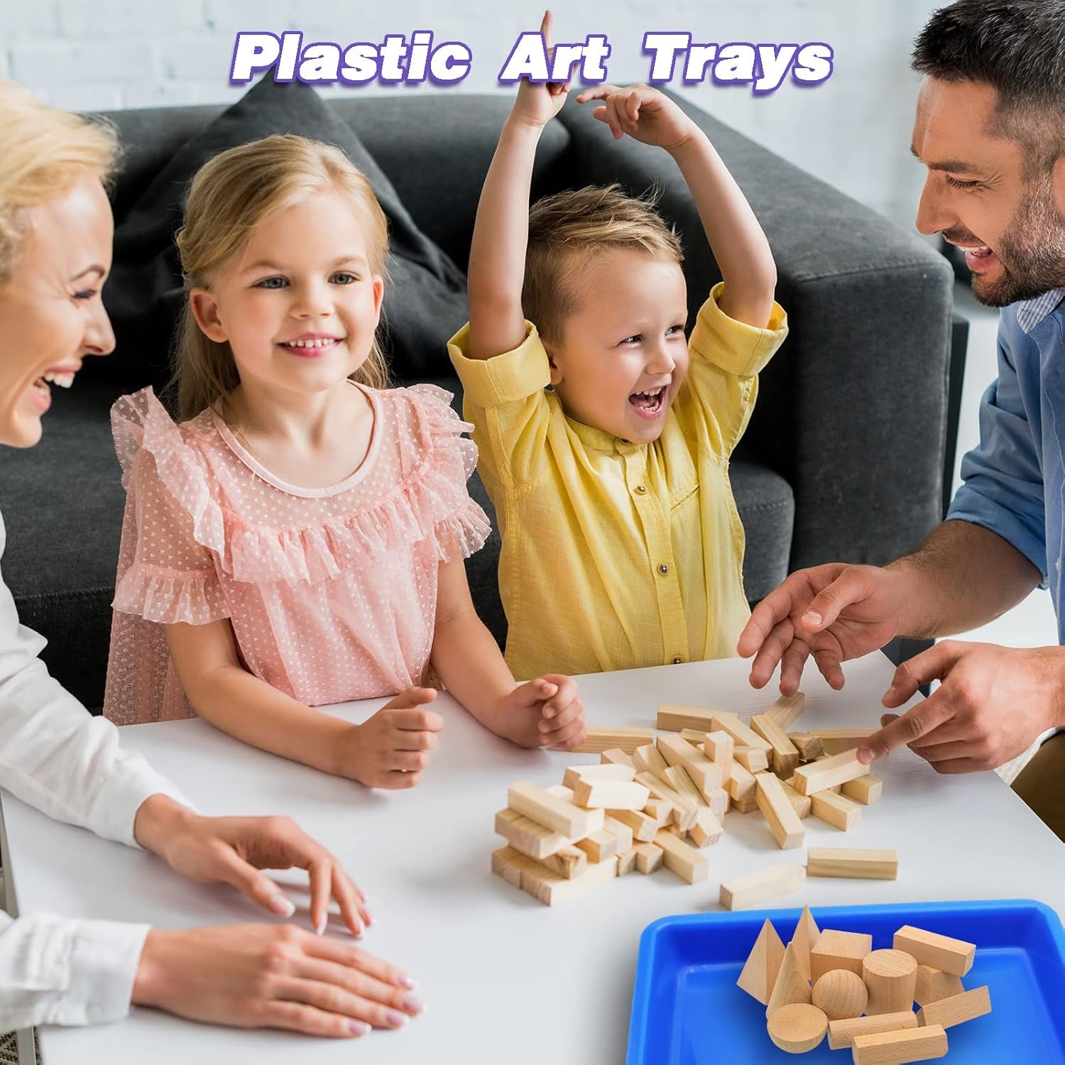 Plastic Art Trays,10 Pack Activity Plastic Crafts Tray,Medium Size,Multicolor Kids Organizer Tray Serving Tray for DIY Projects,Beads,Painting,Jewelry