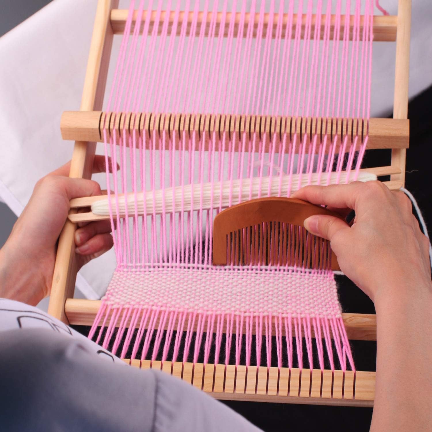 Weaving Loom Kit, 15.2&quot; H X 9.85&quot; W Wooden Tapestry Looms, Warp ​Frame ​Loom Heddle Bar for Weave Board Weaver Tapestry Kids Beginner