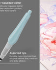 Water Brush Pen, Set of 4, Assorted Soft Nylon Bristle Tips, Self-Moistening Water Brush, Refillable Water Pen
