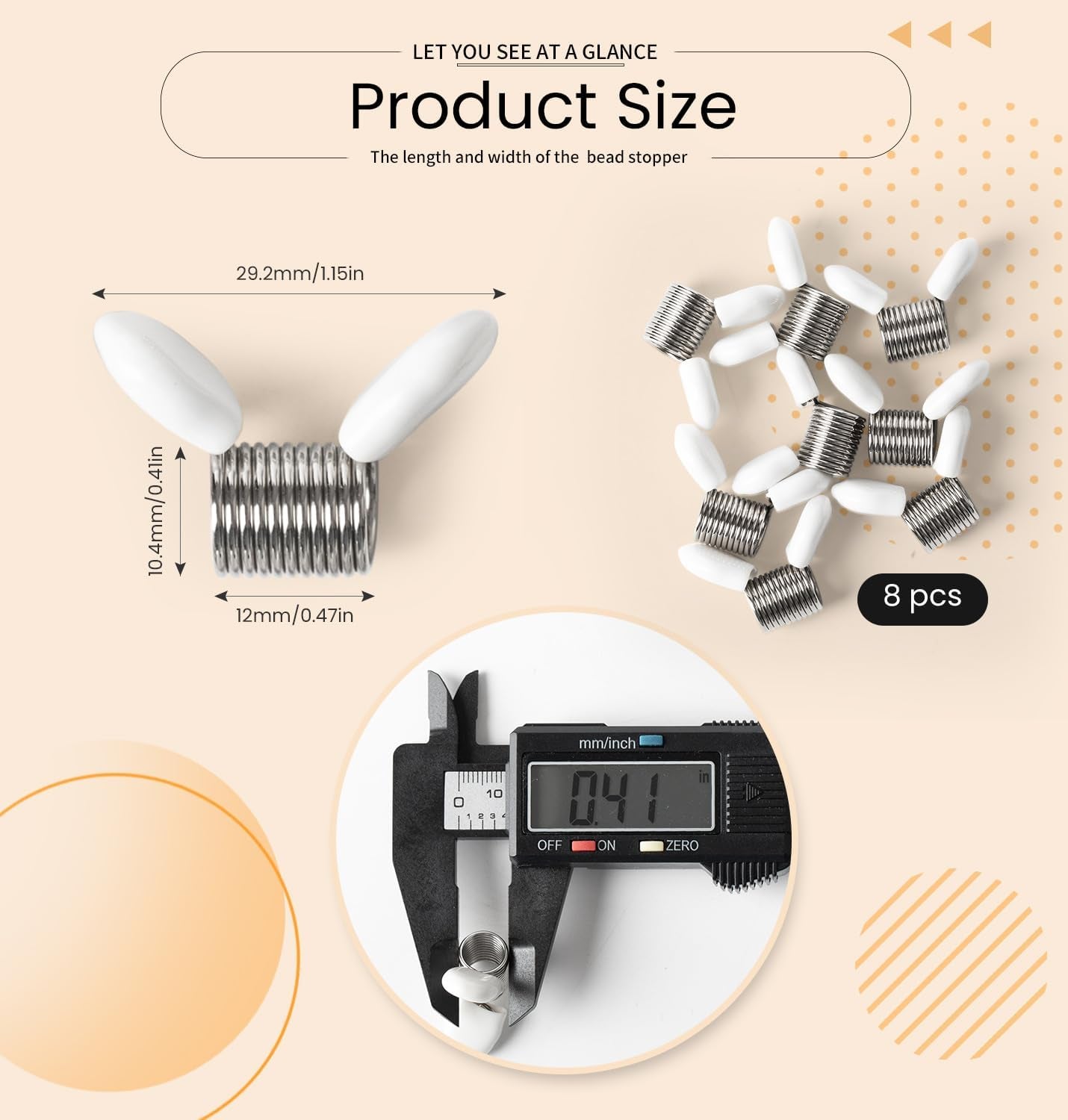 Bead Stopper, 8Pc Set, for Jewelry Making Creative Bead Line End to Prevent Beads from Falling (8Pcs)