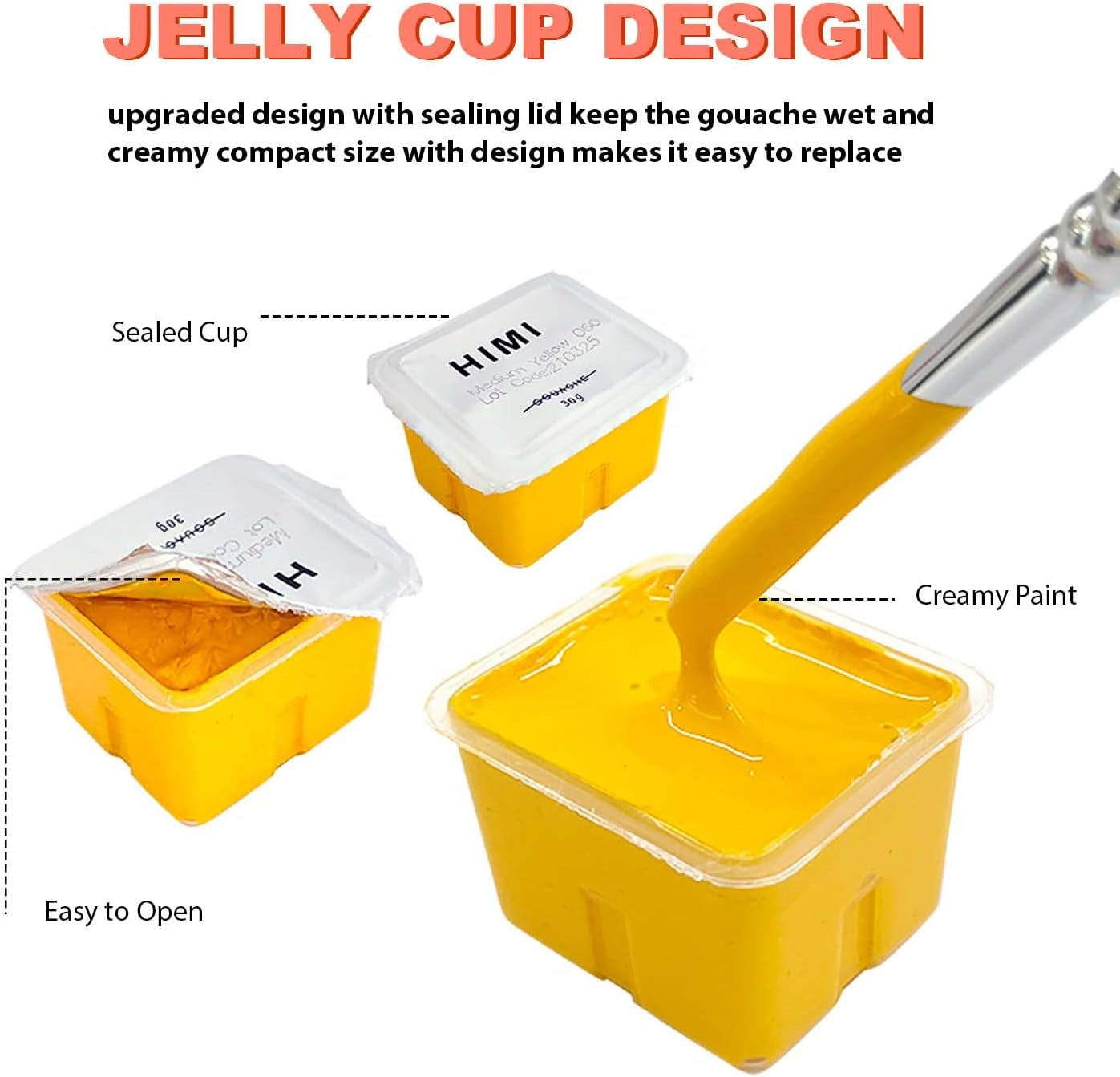 Gouache Paint Set, 56 Colors X 30G Unique Jelly Cup Design in a Carrying Case Perfect for Artists, Gouache Opaque Art Supplies for Professionals, and More