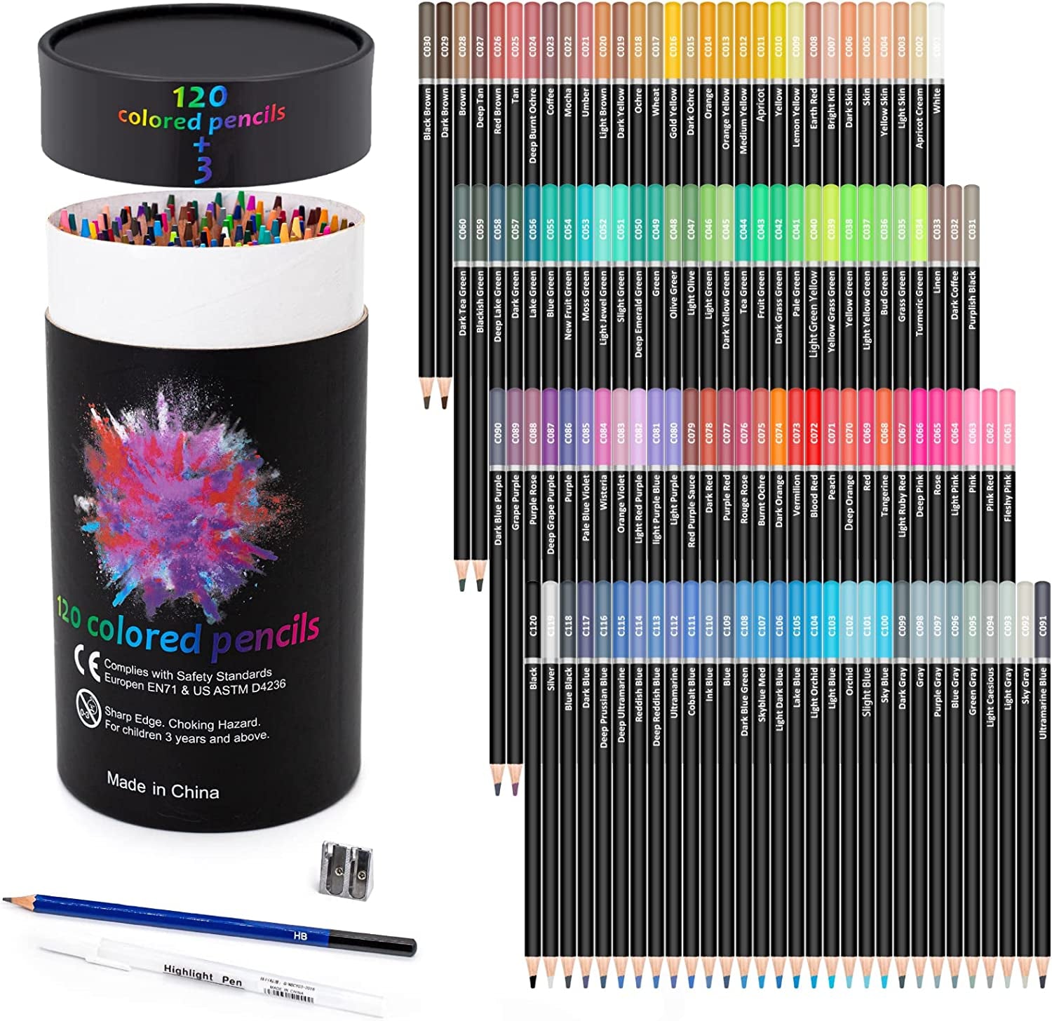120-Color Colored Pencils, Premium Art Drawing Pencils for Adult Coloring Books, Soft Core, Coloring Pencils for Adults Beginners Kids
