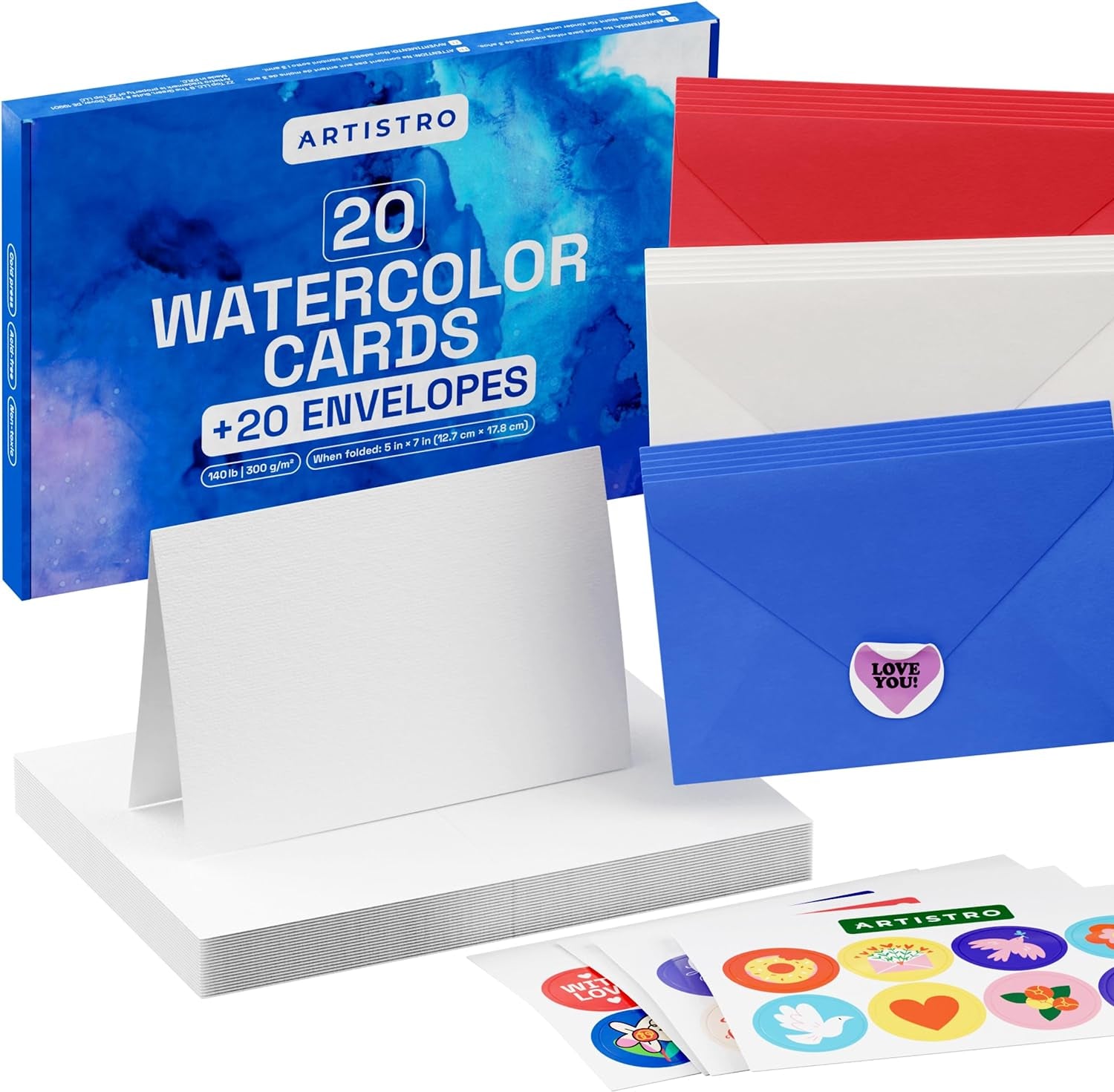 30 Watercolor Postcards 4X6 Inches - Heavyweight Paper Cards 140Lb (300Gsm) - Blank Postcards for Mailing, DIY Thank You Card, Greetings Cards, Christmas, Invitations, Birthday and More