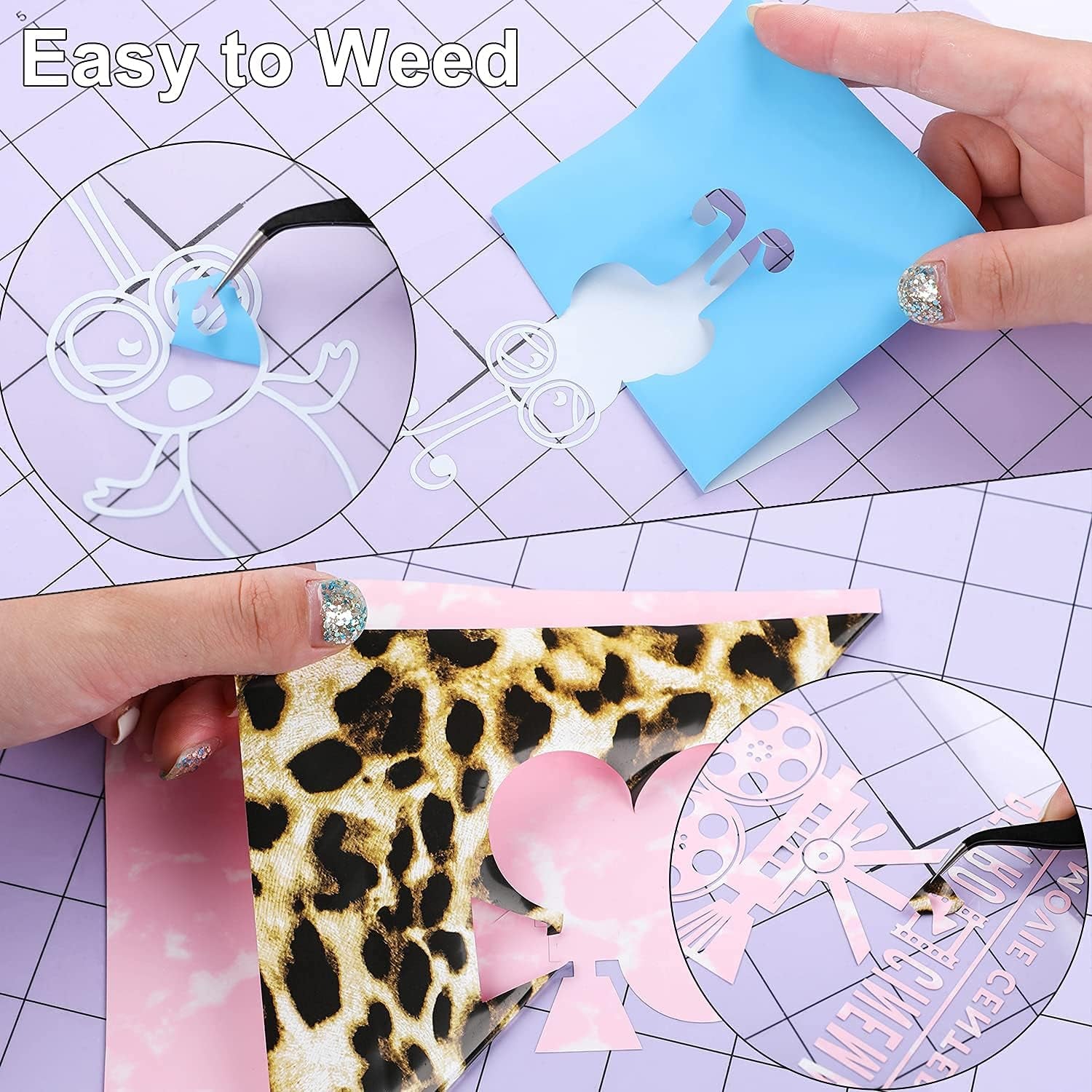 HTV Vinyl Bundle Heat Transfer Vinyl : 55 Pack 12" X 10" PU Iron on Vinyl for T-Shirts, 45 Assorted Colors Heat Transfer Vinyl