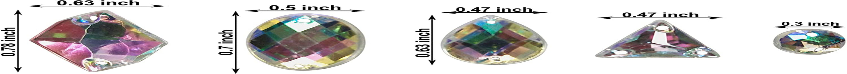 200PCS Crystal Gems AB Acrylic Flatback Sew on Diamante Rhinestones with Mixed Shapes for DIY Crafts Handicrafts Clothes Bag Shoes Decorations