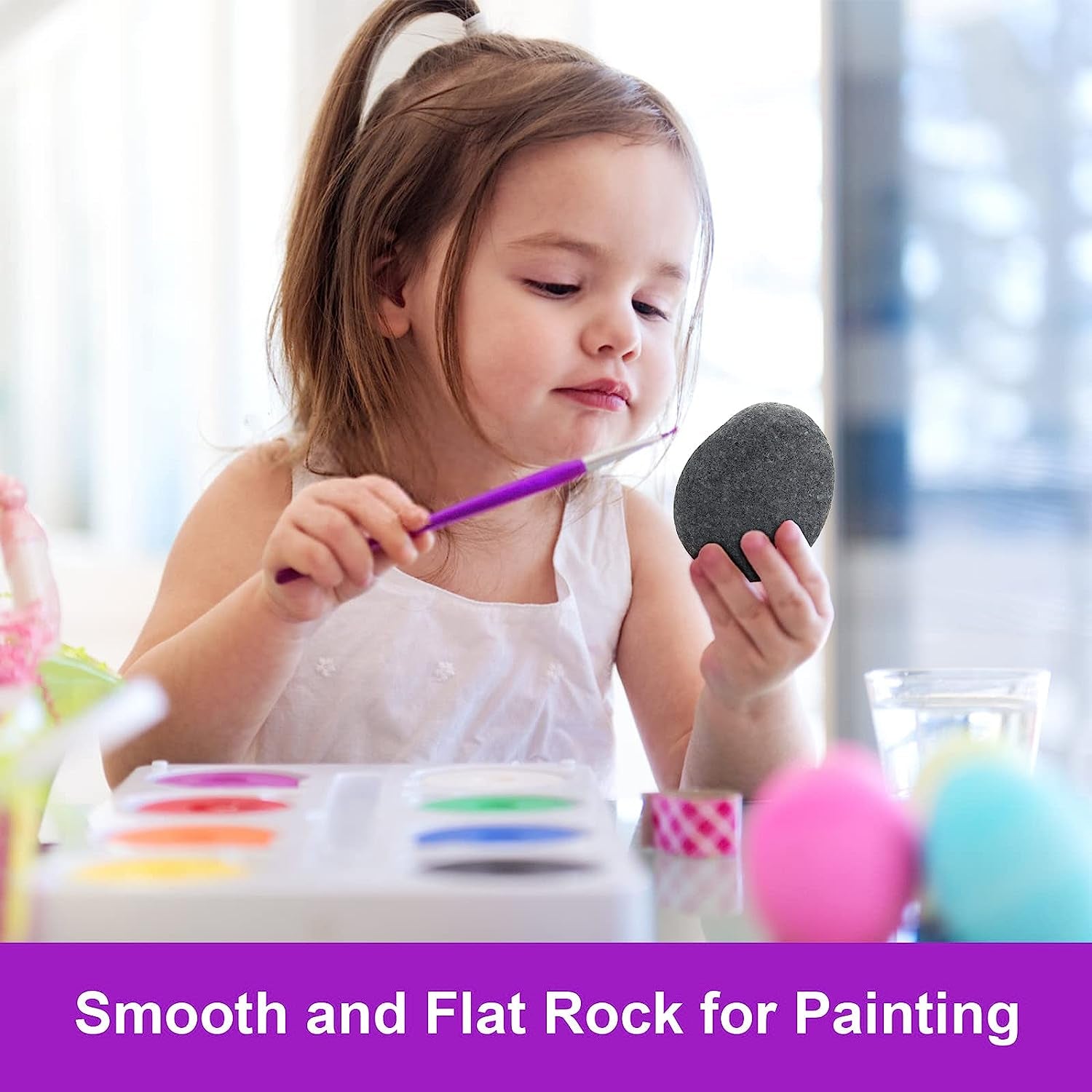Rocks for Painting 20 Pcs 2.2-3.2” River Rocks for Paint Rock Natural Flat & Smooth Stones for Painting for Kids & Adult Craft Gift