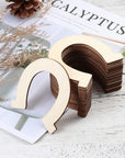 Horseshoe Wood Cutout 24Pcs Horseshoe Shape Wood Slices Unfinished Wood Chips Handicrafts Home Decorative Wooden Cutouts DIY Crafts Home Decoration Craft Projects