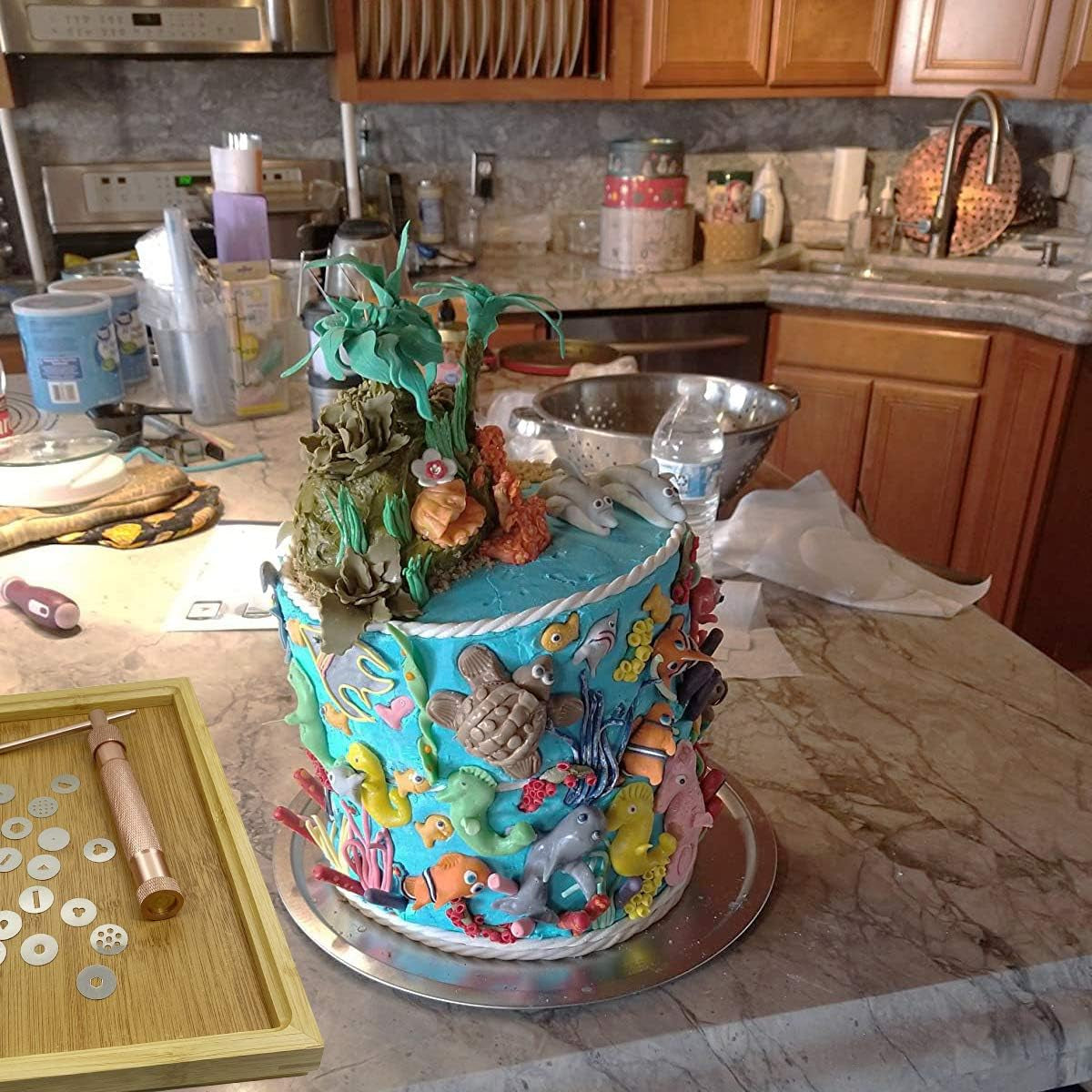 Fondant Extruder with 20 Discs, Sugar Paste Extruder,Clay Extruder, Cake Decor Tool Set