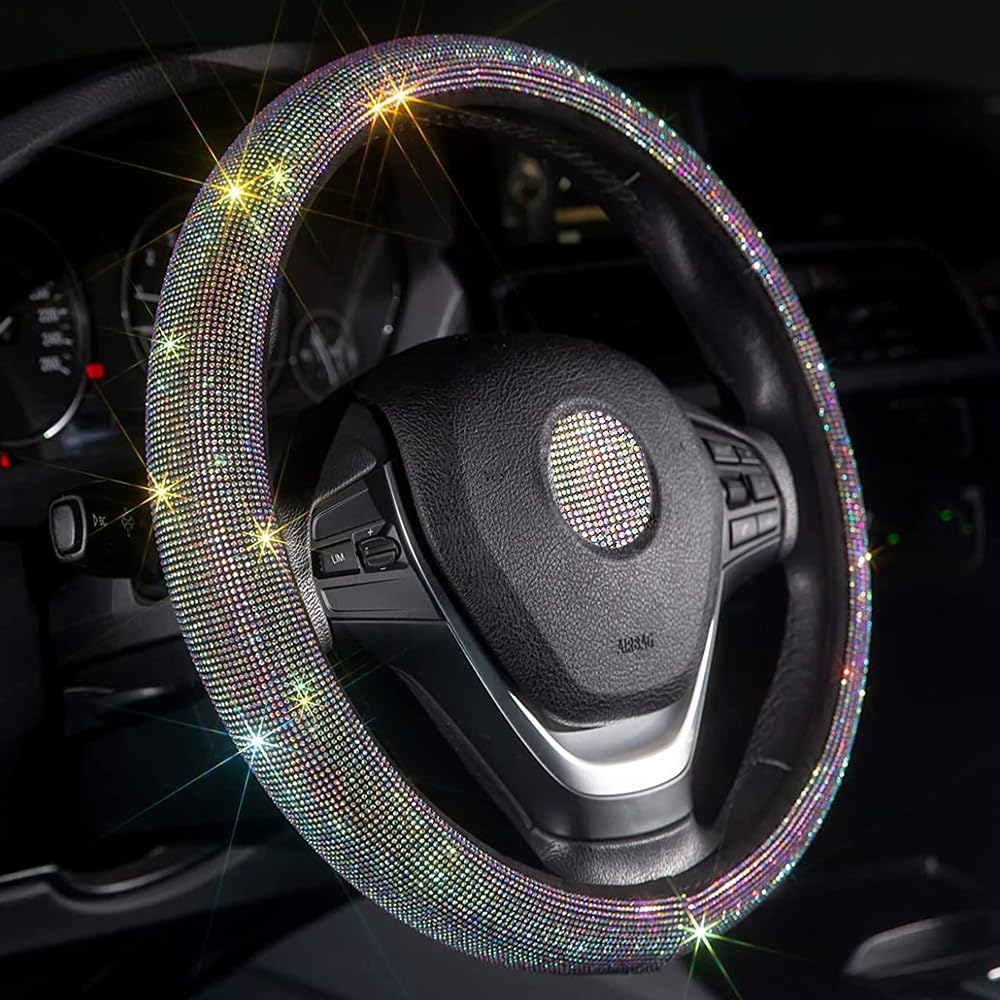 Luxury Diamond Rhinestone Steering Wheel Cover – Universal Fit &amp; Anti-Slip