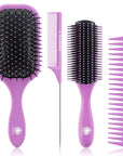 Hair Brush for Afro America/African Hair Textured 3a to 4c Kinky Wavy/Curly/Coily/Wet/Dry/Oil/Thick/Long Hair, Detangling Brush for Women (2 pcs, Pink-Black)