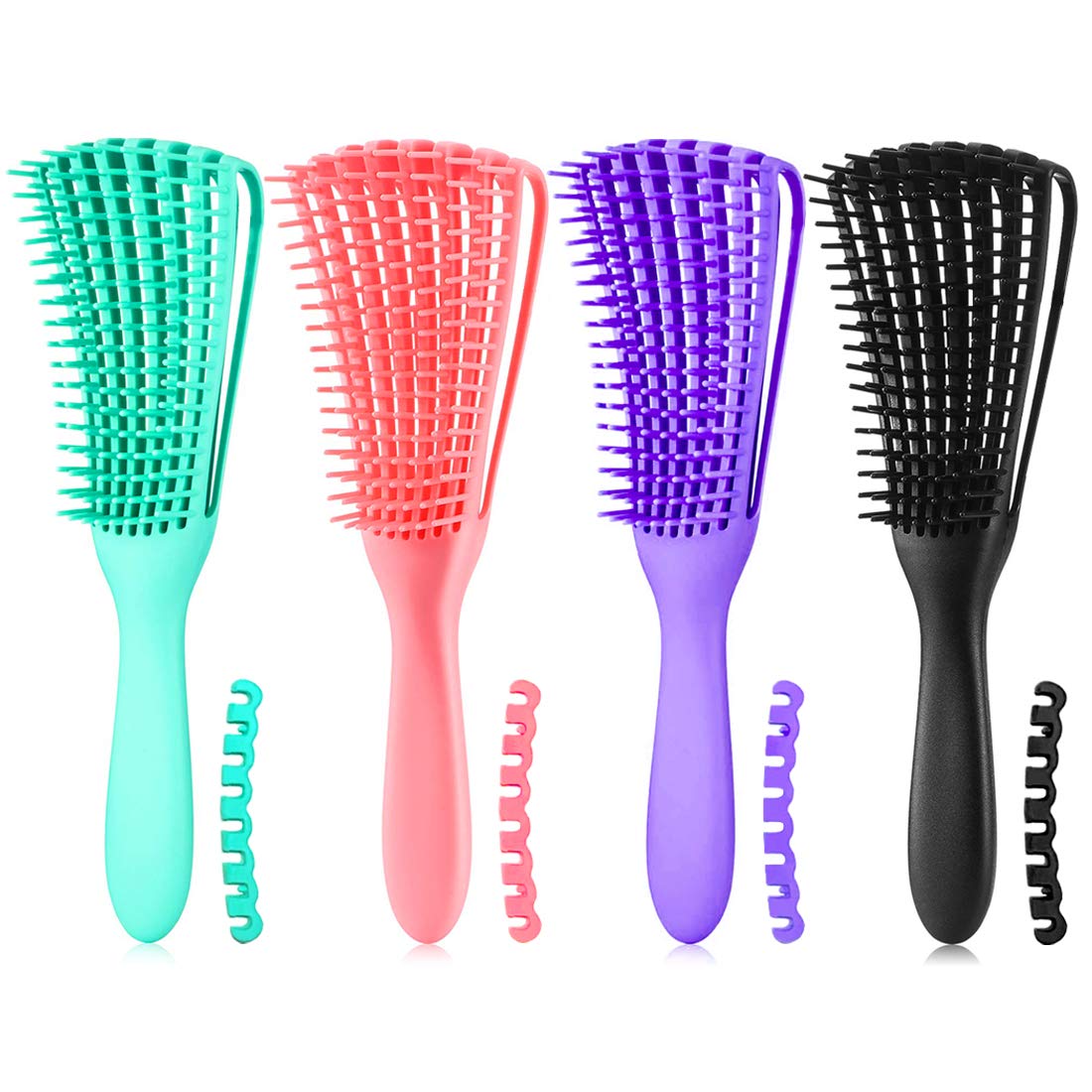 Hair Brush for Afro America/African Hair Textured 3a to 4c Kinky Wavy/Curly/Coily/Wet/Dry/Oil/Thick/Long Hair, Detangling Brush for Women (2 pcs, Pink-Black)