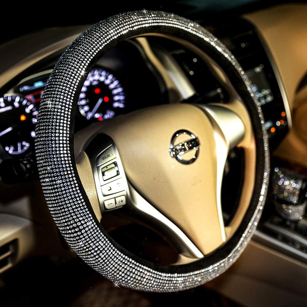 Luxury Diamond Rhinestone Steering Wheel Cover – Universal Fit &amp; Anti-Slip