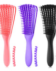 Hair Brush for Afro America/African Hair Textured 3a to 4c Kinky Wavy/Curly/Coily/Wet/Dry/Oil/Thick/Long Hair, Detangling Brush for Women (2 pcs, Pink-Black)