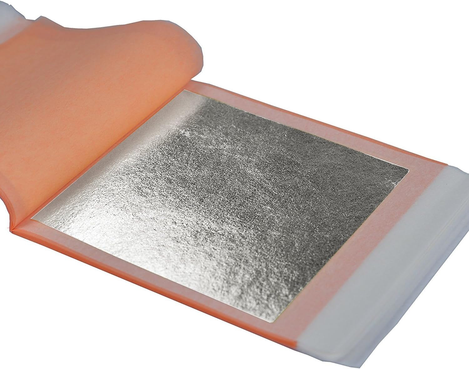 : Silver Leaf Transfer Sheets [25 Sheets, 3.75 Inch] - Aka Silver Foil Sheets, Real Silver Leaf Sheets for Painting, Silver Leaf Sheets for Craft, Silver Leaf Foil Sheets