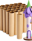 30 Pack 8 Inch Cardboard Tubes, 1.6X8“ Empty Toilet Paper Rolls for Crafts and Art Projects, DIY Brown Crafting Paper Roll for Classrooms, Dioramas, and Decorations