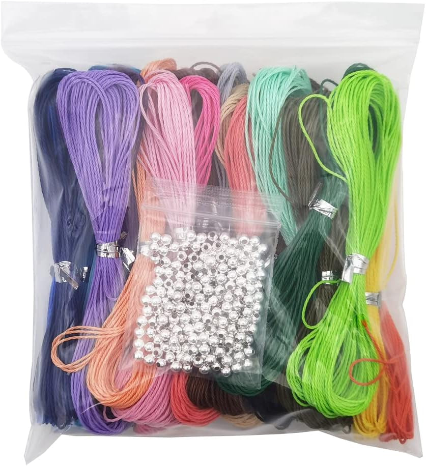 30 Colors Waxed Polyester Twine Cord 1Mm Macrame Bracelet Thread Artisan String for Jewelry Making with 200 Metal Beads, 10M Each Color