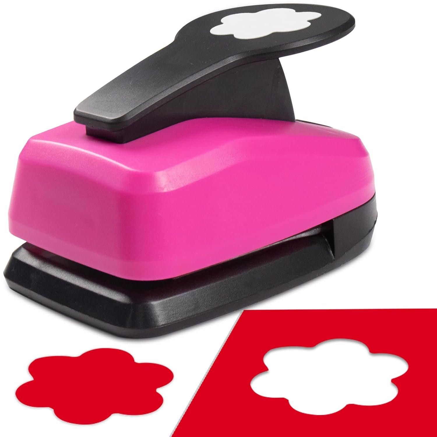 2 Inch Tab Paper Punch, Tab Punch for Paper Crafts, Tab Hole Punch, Pink Paper Punches for Crafting, File Tab Punches, Tab Craft Punches for Scrapbooking, Planners, Book Tab
