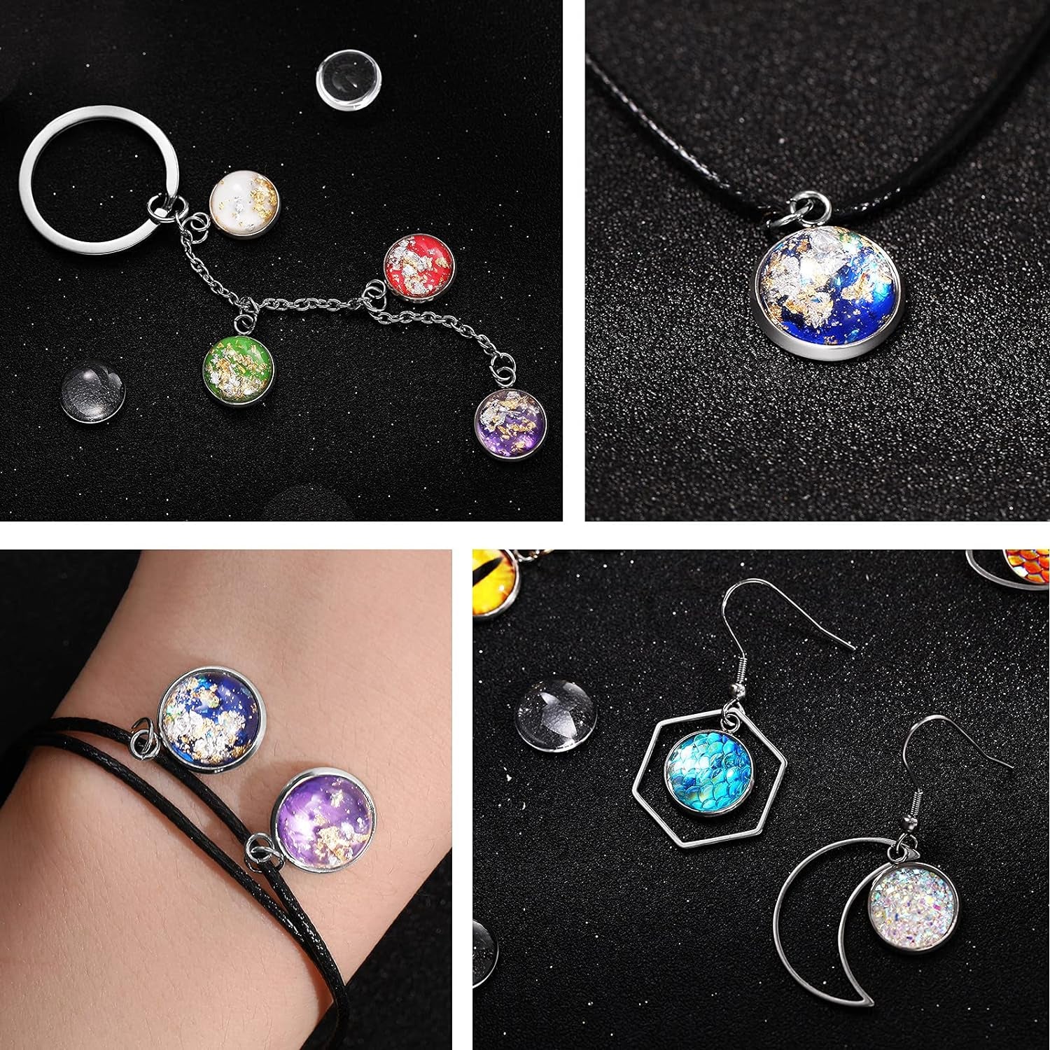 200 Pieces 12 Mm Stainless Steel round Blank Bezel Set, Including 100 Pendant Trays 100 Glass Cabochon Trays Pendant Blanks for Jewelry Making DIY Findings