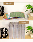 4 Pack Scrapbook Paper Storage with Wheels, Plastic Scrapbook Storage Bin for Holding 12" X 12" Papers, Scrapbook Papers, Vinyl Sheets, Cardstocks