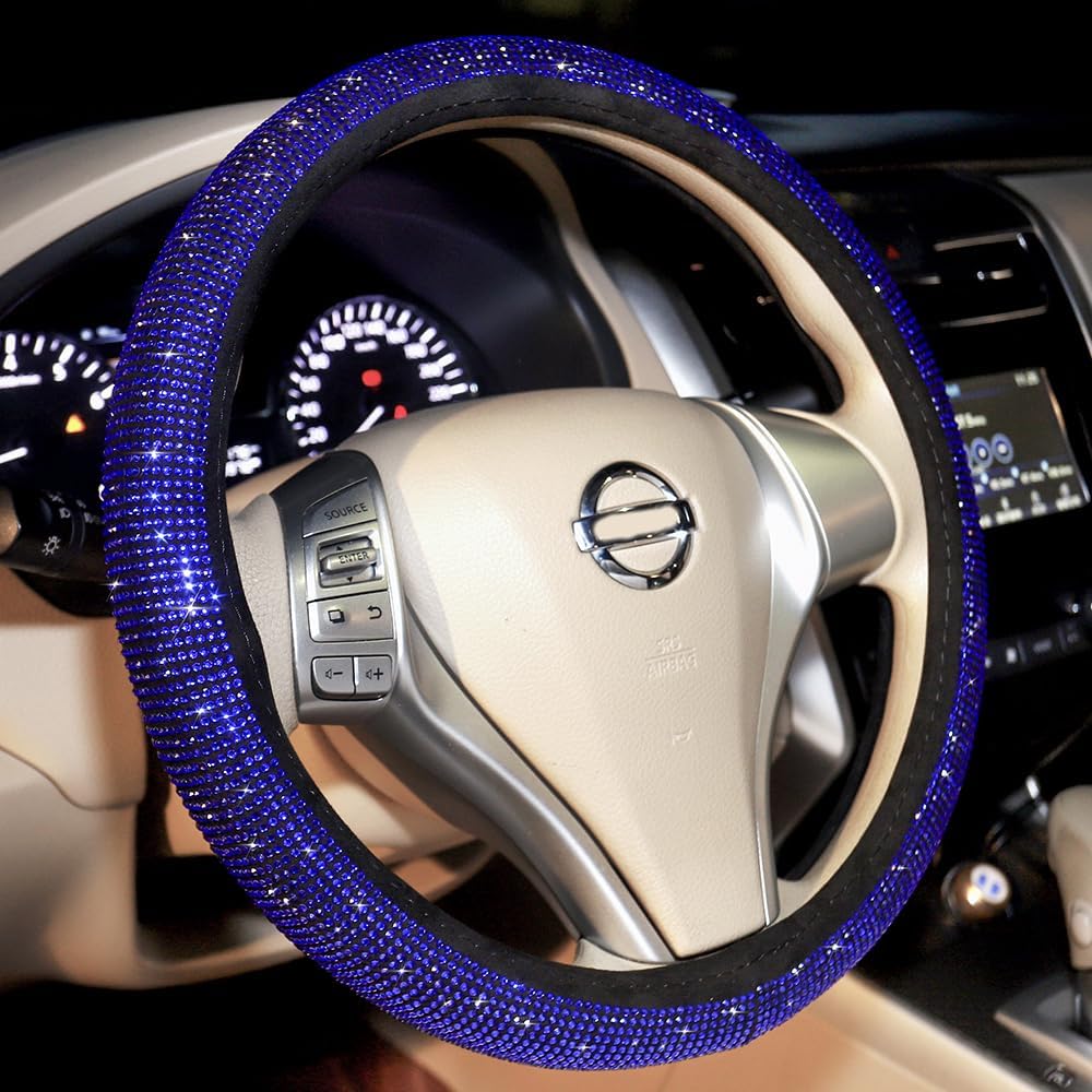 Luxury Diamond Rhinestone Steering Wheel Cover – Universal Fit &amp; Anti-Slip