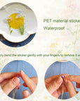 Butterfly Floral Stickers Bulk - 320 Pcs Transparent Realistic Dried Pressed Flower Stickers for Crafts, Envelopes, Scrapbook, Junk Journal Supplies - Waterproof Clear Wildflower for Resin