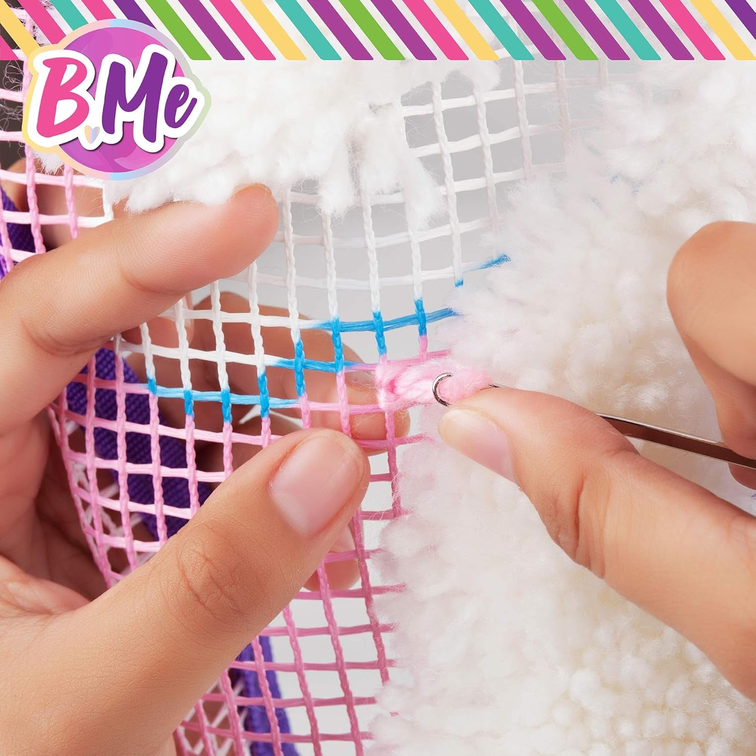 DIY Unicorn Latch Hook Kit for Girls – Mini Rug Sewing Set with 15 Colorful Yarn Bundles, Color-Coded Canvas, DIY Grils Bedroom Décor Idea Perfect Birthday & Gift Age 6+