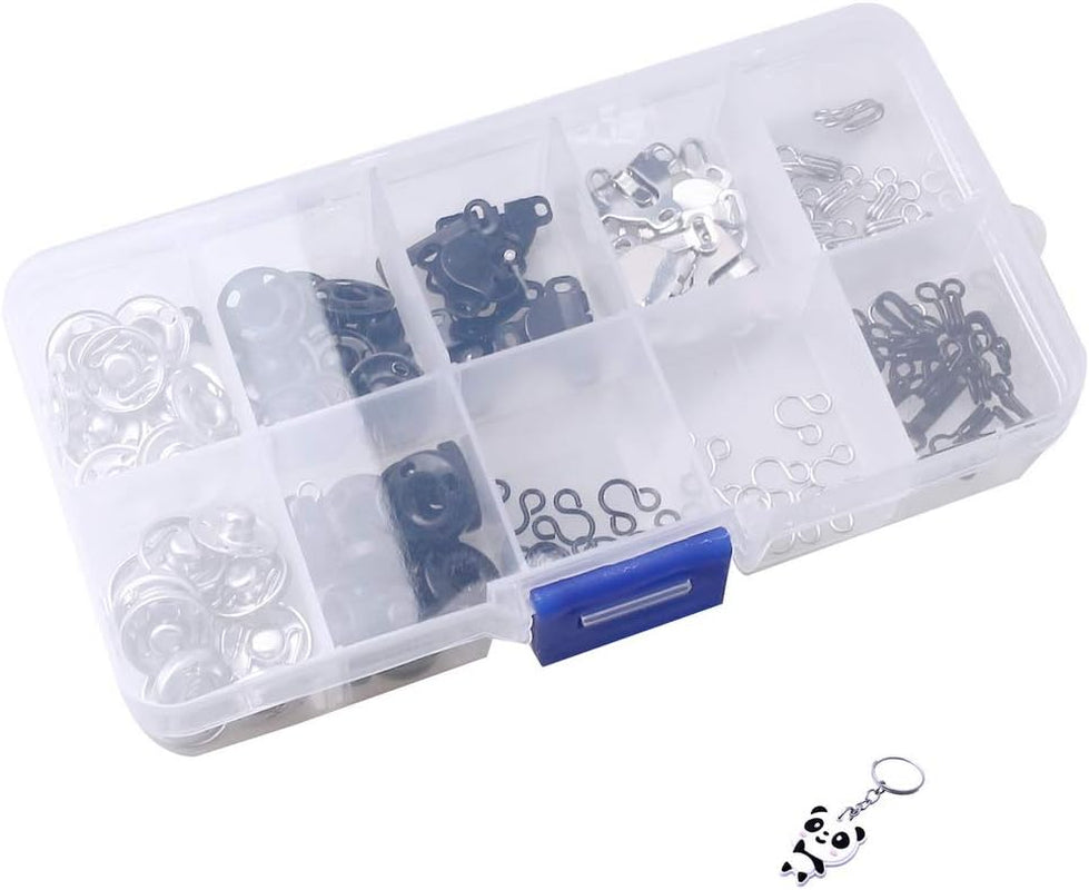 FASHIONTOAD 50 Pairs 3 Styles Skirt Hooks and Eyes Sewing Hook, Sewing Snaps Clothing Fixing Tools with Metal Snaps Buttons Fasteners Press Studs for Trousers Skirt Dress Sewing and Crafting