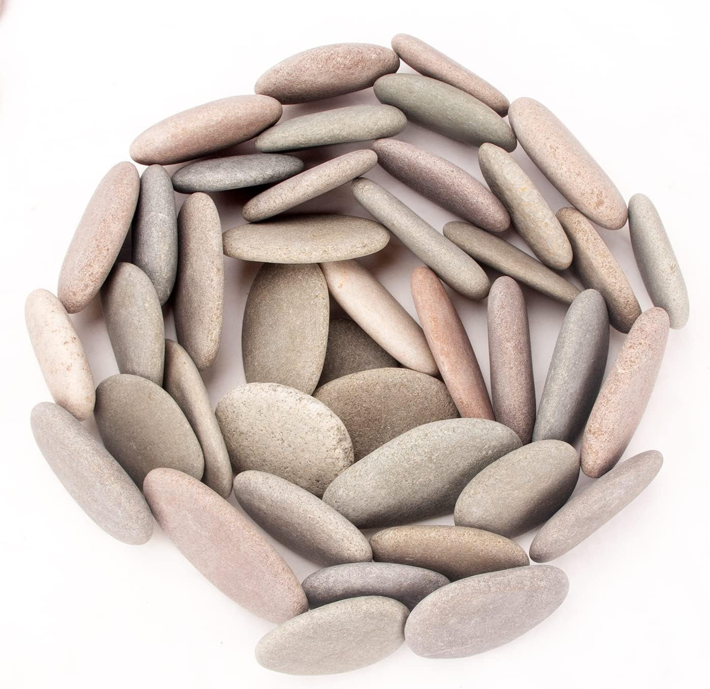 [About 97 PCS - 105 PCS](18 Pounds) Painting Rocks,2.33"-3.72" River Rocks,Diy Rocks,Flat Rocks,Craft Rocks,Natural Stones