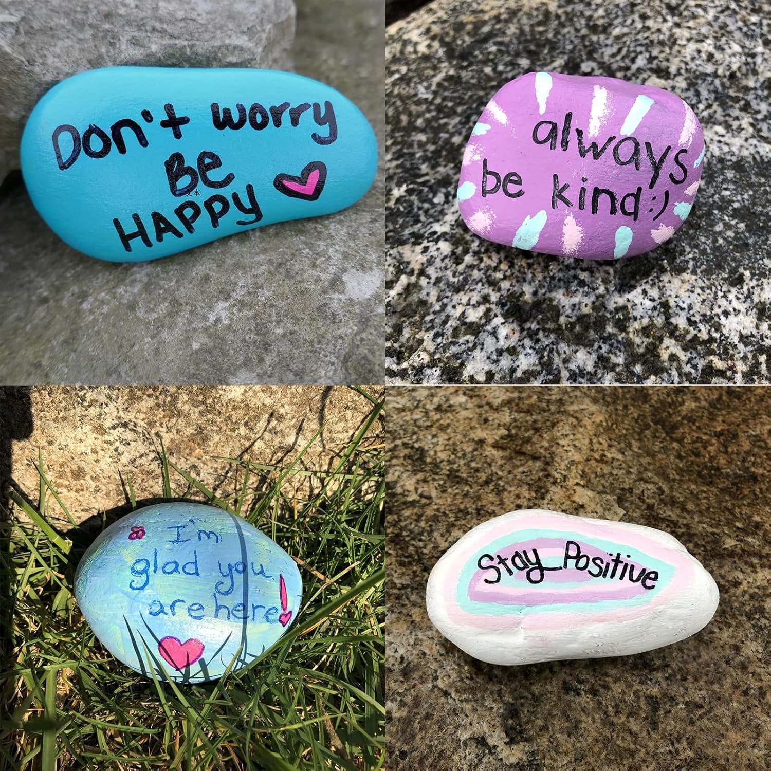 24Pcs River Rocks for Painting- 2-4 in Extra Large Hand Picked Rock-Thick-Flat-Smooth Painting Rocks- Perfect for DIY, Kids Crafts, Kindness Stone, Garden & Home Decor, Holiday Easter Gift