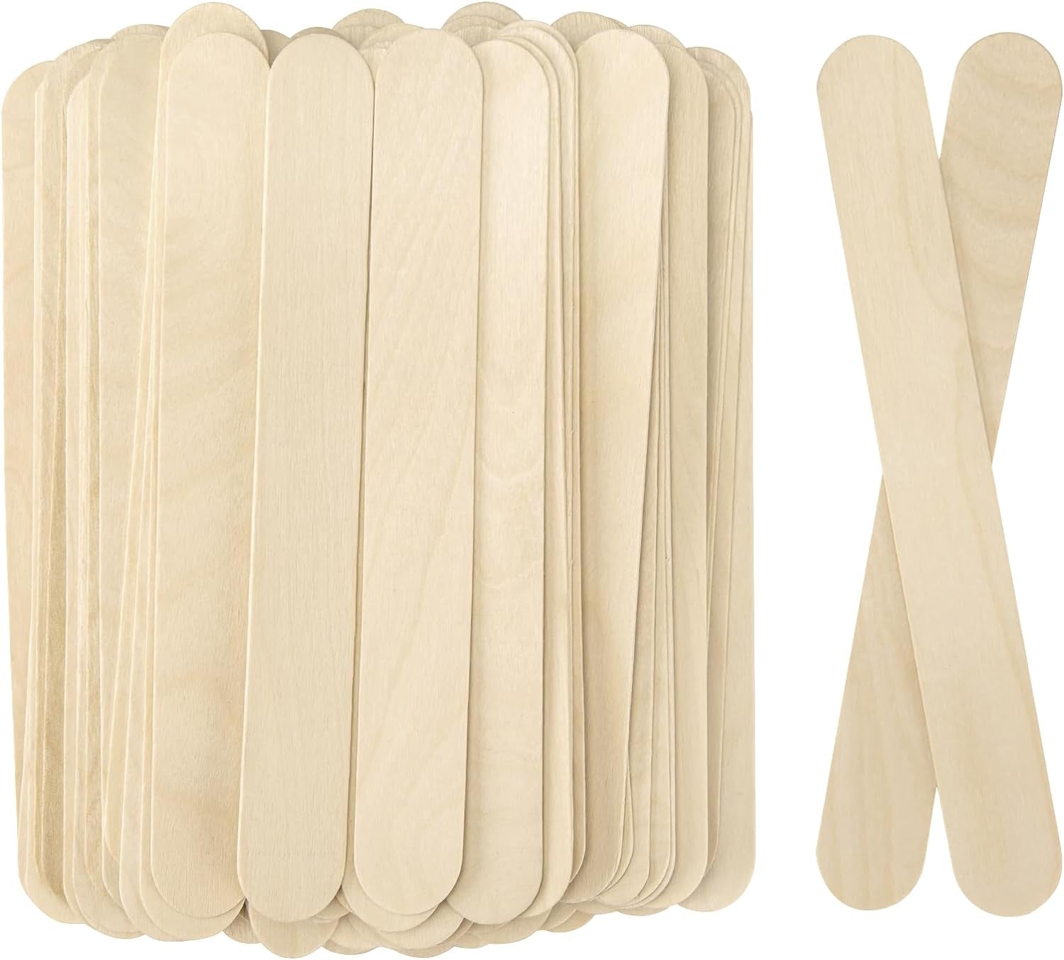 8'' Jumbo Craft Sticks - 90PCS Extra Large Natural Premium Wood, Ice Cream Sticks, Jumbo Sticks, Large Tongue Depressors, Plant Labels, Hair Removal and Waxing Supplies, Crafting