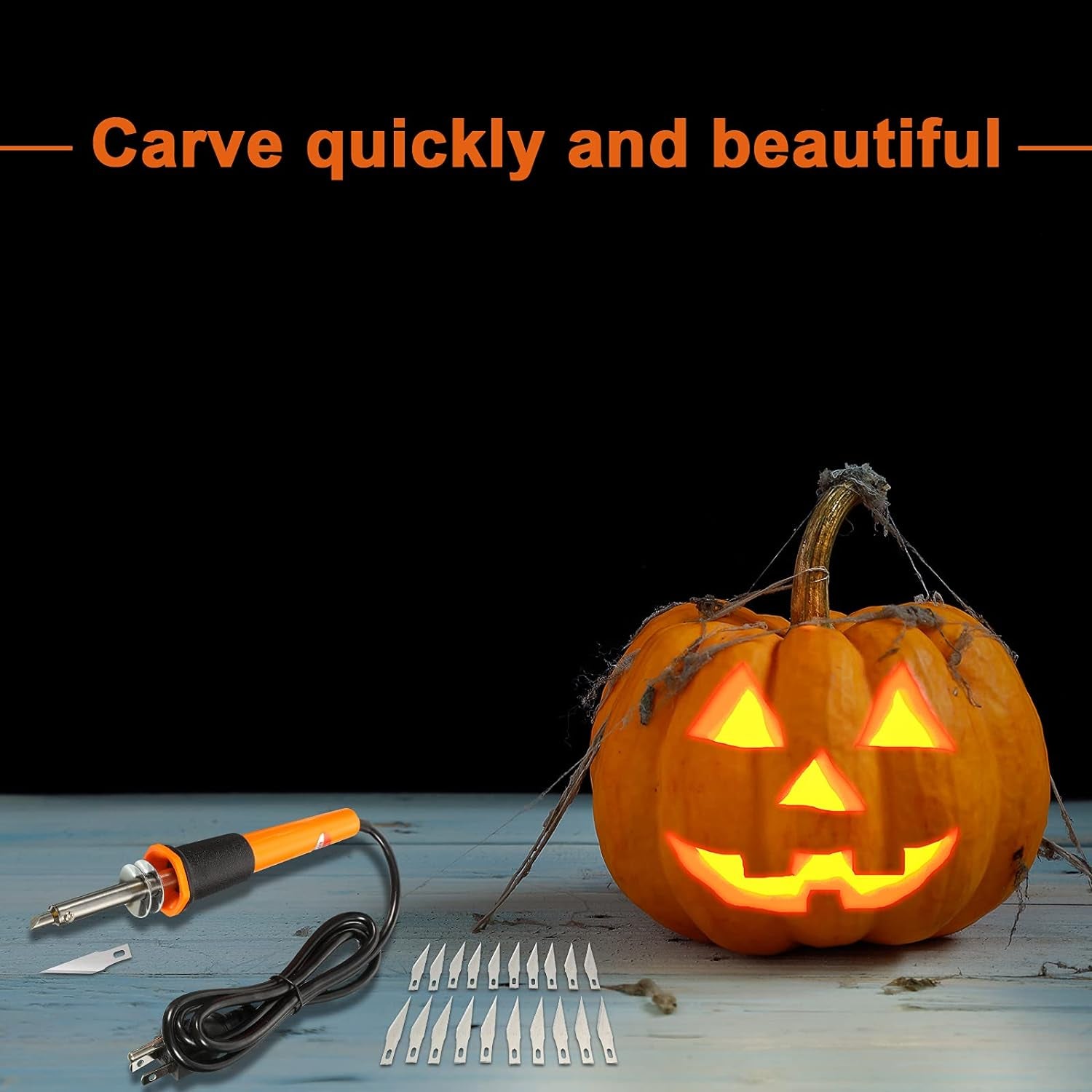 30 Pieces Electric Hot Knife Cutter Tool, 20 Pieces Blades, 3 Pieces Blade Holders, 2 Pyrography Blades, Metal Stand Hot Carving Knife for Cutting Carving Soft Thin Foam Cloth Stencil