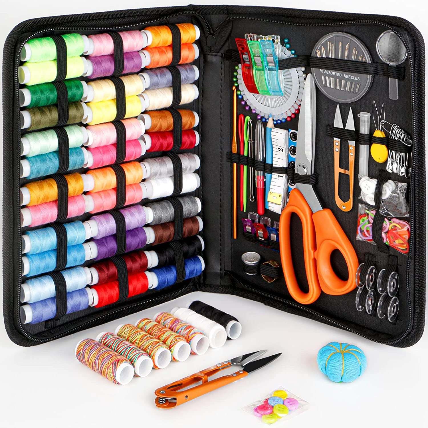 Sewing Kit for Adults, Needle and Thread Kit for Sewing,Professional Sewing Supplies Accessories with Tailor Scissors,43Xl Thread,30 Needles,Thread Snips and More for Travel Home Beginners